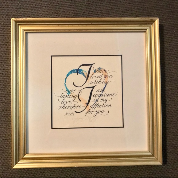 JEREMIAH 3:13 Framed Print. “I have loved you with an everlasting love.” VGUC. - Picture 1 of 4